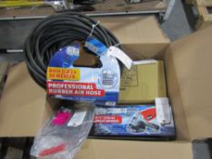 Air Hose, 2 x Air Needle Scalers, Breaker Bar, Angle Grinder, Impact Wrench (Scrap)