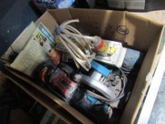 Box of Garage Tools / Air &amp; Electric Power Tools