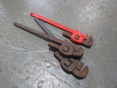 3 Stilsons Wrenches