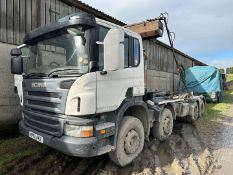 2011 61 reg Scania P-SRS-C-Class 8 Wheel Hook Loader c/w Easy Sheet