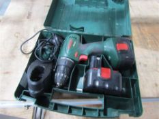 Bosch Cordless Drill in Case c/w Charger and 2 x Batteries