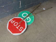 2 x Hand Held Stop Go Boards (Direct Council)