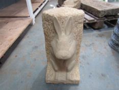 Rabbit Carved in Natural Stone