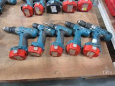 5 x Makita Drills c/w Batteries