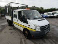 2011 60 reg Ford Transit 100 T350L D/C RWD Cage Sided Tipper (Non Runner) (Direct Council)