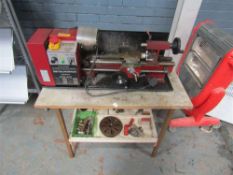 Red Metalworker Variable Speed Lathe