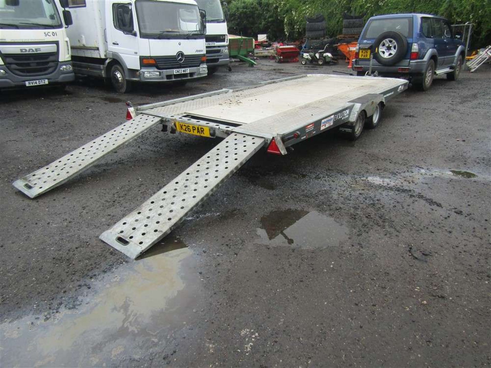 Indespension Tilt Deck Car Transporter Trailer with Slide out Ramps - Image 2 of 8