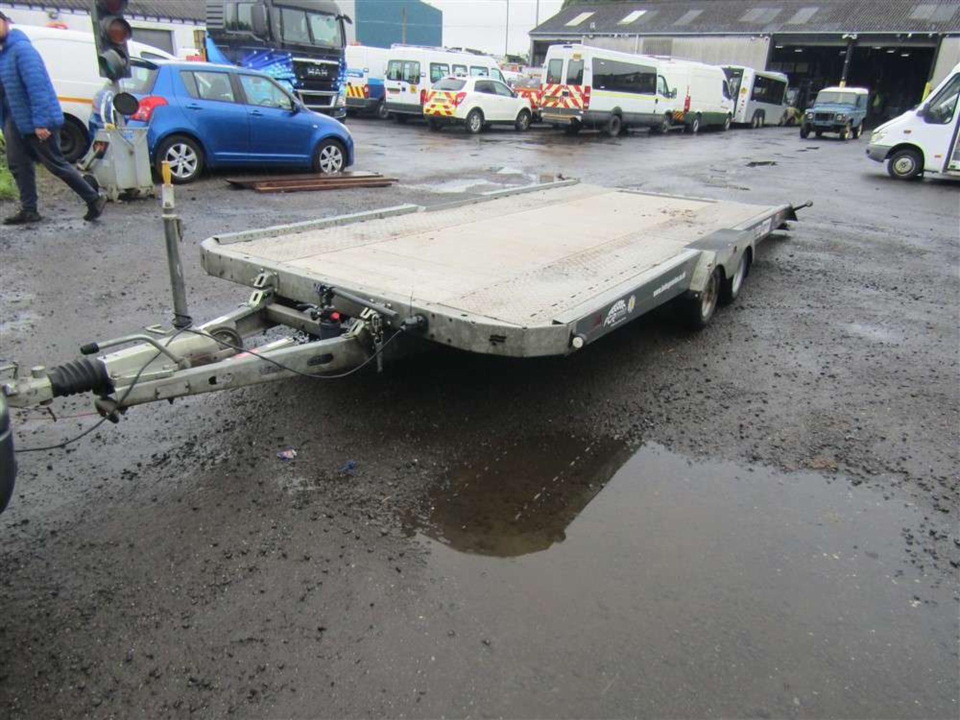 Indespension Tilt Deck Car Transporter Trailer with Slide out Ramps - Image 4 of 8