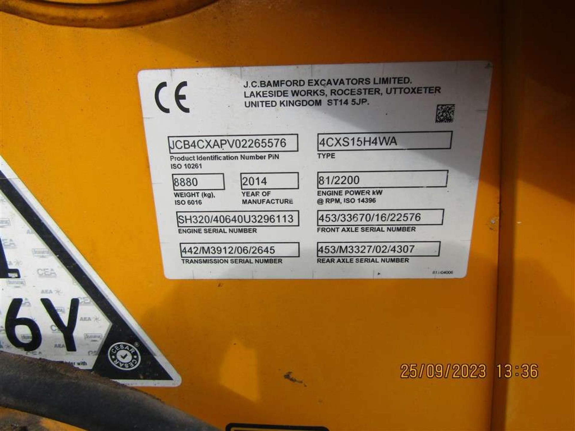 2014 14 reg JCB 4CX Super Site Master with Pole Height Limiters Spec & 4 Buckets - Image 10 of 10