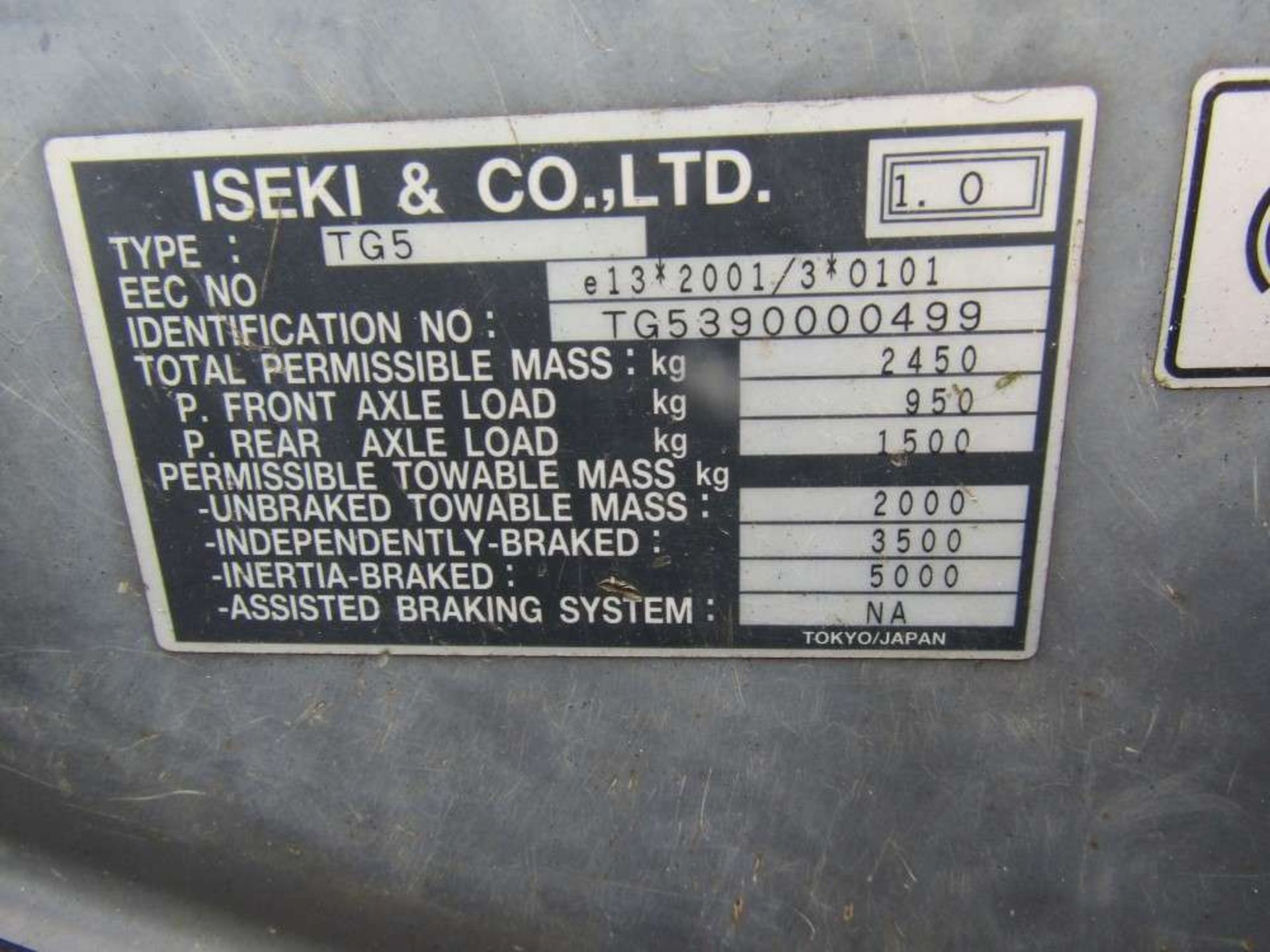 Iseki TG5390 Tractor (Direct Coucil) - Image 6 of 6