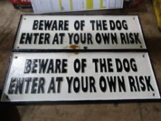 2 x Beware of the Dog Signs