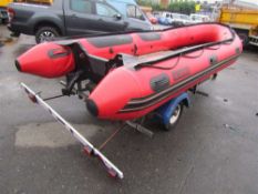 4.7m Inflatable Boat & Trailer (Direct Gtr M/C Fire)