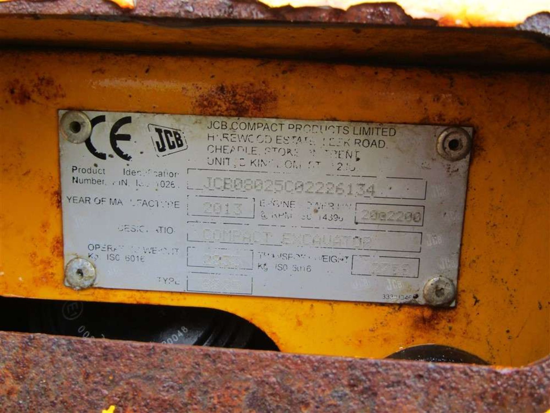 2013 JCB 8025 3 tonne Compact Excavator - Image 7 of 7