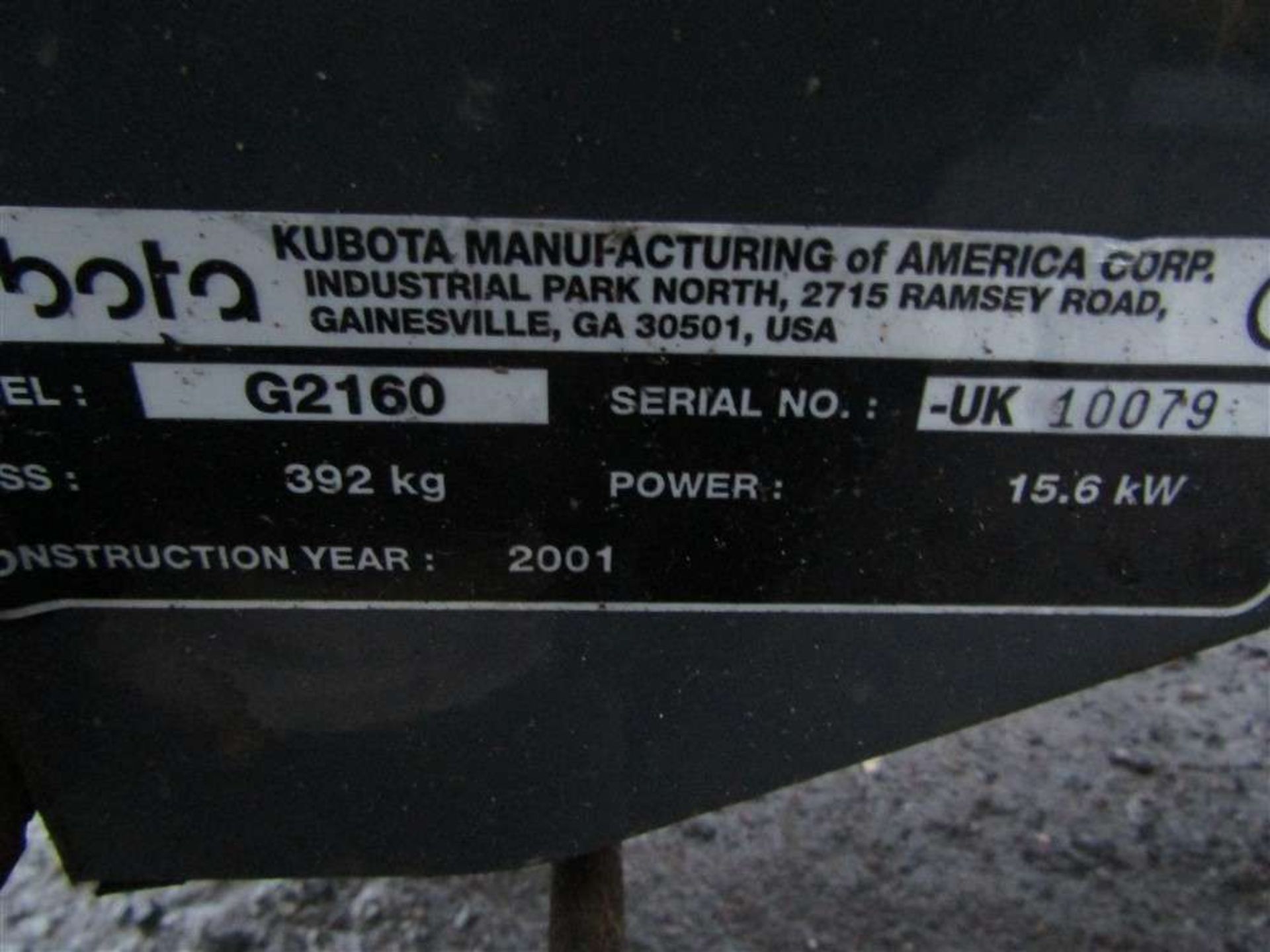 2001 Kubota G2160 Power Steering 3 Cylinder Diesel Tractor - Image 7 of 7