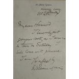 William Morris (1834-1896): A hand written letter by Morris c.1869, possibly to the artist and