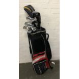 A Maxfli golf bag containing a quantity of golf clubs to include Keno; Cleveland and Calloway