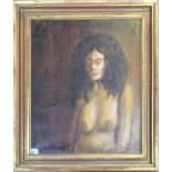 Paul Richmond, study of a seated nude, oil on canvas, signed and date 07, 54x44cm