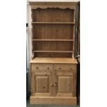 A modern pine kitchen dresser, 91x44x198cmH