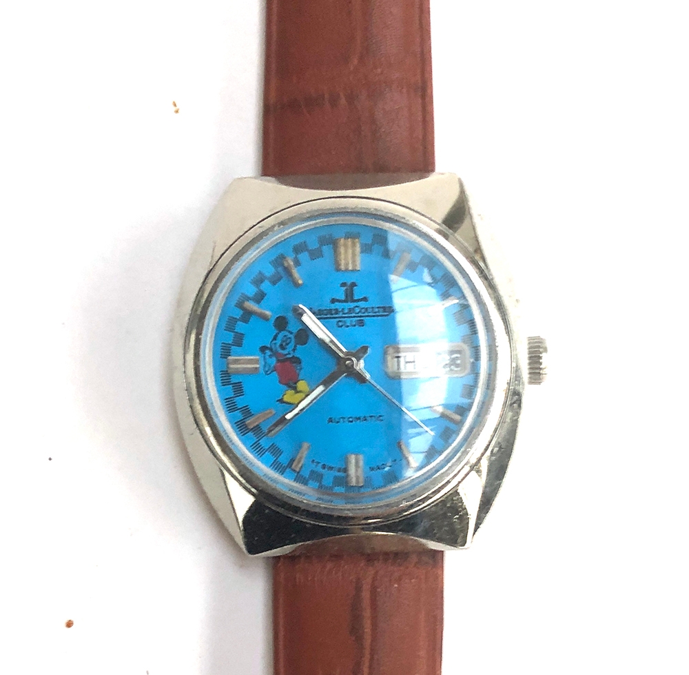 A Jaeger leCoultre Club stainless steel day date automatic gent's wrist watch, bright blue dial with - Image 2 of 2