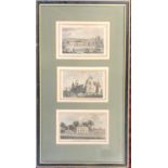 Local Interest: Three 19th century colour engravings, 'View of Milton Abbey', 'Vicar's House,