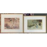 Two colour prints after William Russell Flint, ladies at a bath, 26x36xm and one other 23x35cm