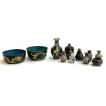 A lot of various Chinese cloisonne items, to include bowls, vases, peppers, miniature vases, etc (