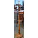 A mahogany reeded standard lamp, 153cmH
