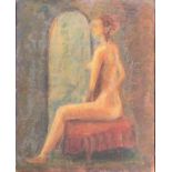 Paul Richmond, study of a seated nude, oil on canvas, 51x41cm