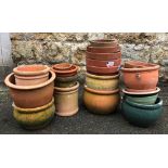A large quantity of terracotta and other flower pots, approx. 20