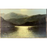 19th century oil on canvas, rowing boat of a moonlit loch, sogned 'J.B.S???...' and dated 1893,