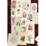 A quantity of 19th and early 20th century floral prints, some hand coloured