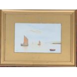 Early 20th century watercolour, sailing boats on a becalmed sea, signed Chester and dated 1912,