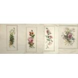 A set of three 19th century watercolours studies to include Convolvulus, Rose, and one other,