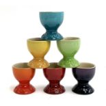 Six Le Creuset eggcups, 6cmH