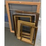 A lot of six picture frames, some gilt, the largest external dimensions 85x73cm