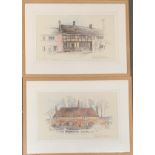 Local Interest: Terry Whitworth, a pair of limited edition signed prints, 'The Pitchmarket, Cerne