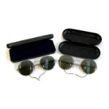 Two pairs of vintage aviator sunglasses