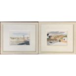 20th century British, a pair of watercolours depicting boats at rest, 19x27cm