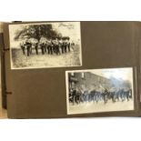 Military Interest: An album of photographs, circa 1910-1914, of various military men in camps