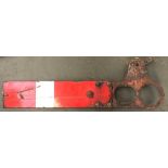 A large vintage railway signal by B.R.N.E Ltd