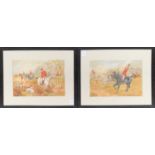 Manner of Edward Benjamin Herberte (1857-1893), a pair of unfinished watercolours of hunt scenes,
