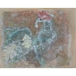 Paul Dufau (1897-1989), mixed media study of a cockerel, signed and dated 66 lower right, 27.5x34cm