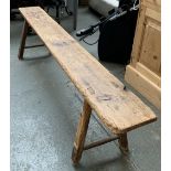 A rustic pine bench, 180cmL 43cmW