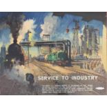 A British Railways service to industries poster on board, 97x122cm