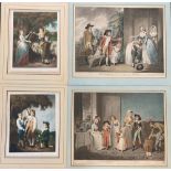 A pair of 19th century coloured engravings after W R Bigg, 'Black Monday or the departure for