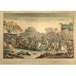 An early 19th century hand coloured engraving 'Combat de Saalfeld. Mort du Prince Louis de