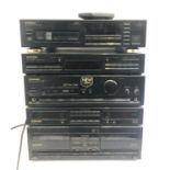 A Pioneer hi-fi stack, comprising CD player, tuner, cassette deck, equaliser etc