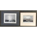 Two colour prints after JMW Turner, 'Margate', 16x24cm, and 'Whalers', 19x25cm