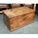 A 19th century elm blanket box, with internal candle box, 84x49x41cm