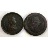 A George III penny 1806, together with a one other